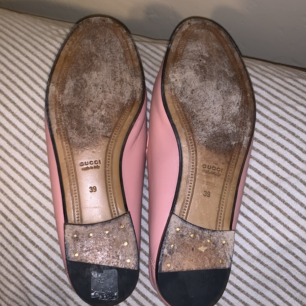 Gucci Made in Italy Lambskin Womens Brixton Horsebit Loafers 39 Perfect Pink - Picture 8 of 10